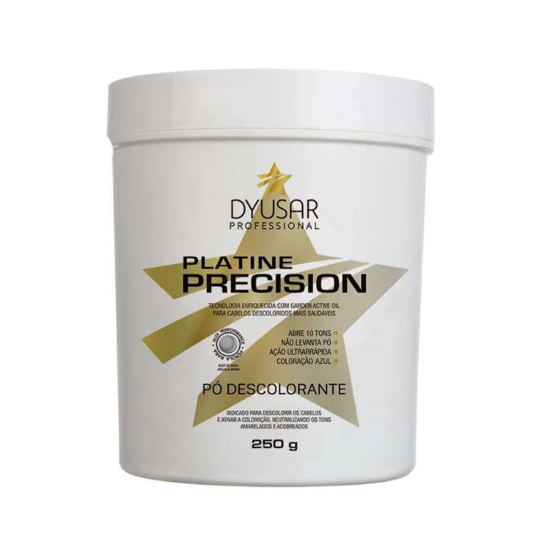 Pó Descolorante Abre até 10 Tons 250g Dyusar Platine Precision Blue Proteção Hidratação Pó Descolorante Capilar P. Precision 10 Tom Blue 250G Dyusar