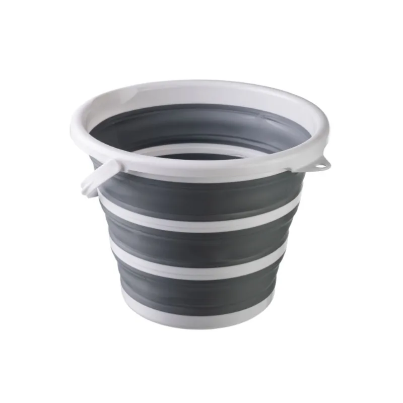 Balde Dobravel Bompack 10 Litros - Cinza e Branco