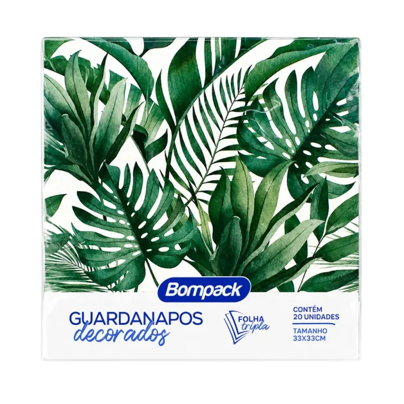 Guardanapo Papel Toalha Bompack 33x33cm 20 unidades 2 Folhas - BOMPACK - Casa E Utilidades