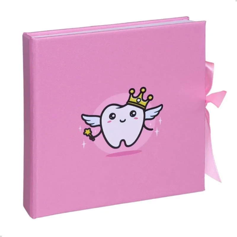 Álbum Dental Foto 10x15 Porta Dentes De Leite rosa Dentinhos Menina Fada do dente