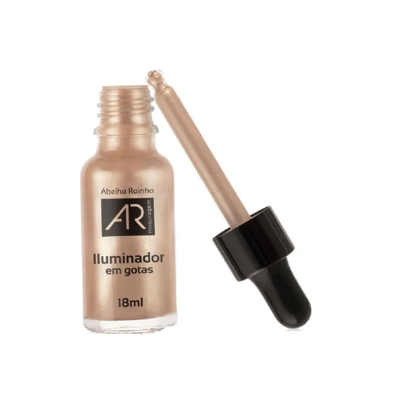 Iluminador Em Gotas Corpo e Rosto Dourado ar Maquiagem Abelha Rainha 18ml