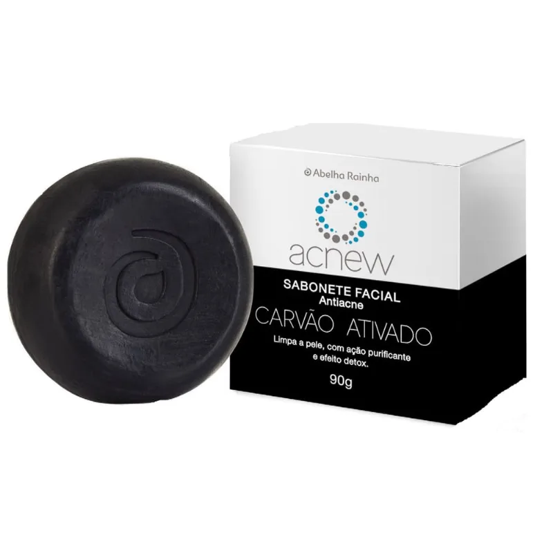Sabonete Facial em Barra Anti-Acne Com Carvão Ativado Acnew Abelha Rainha 90g