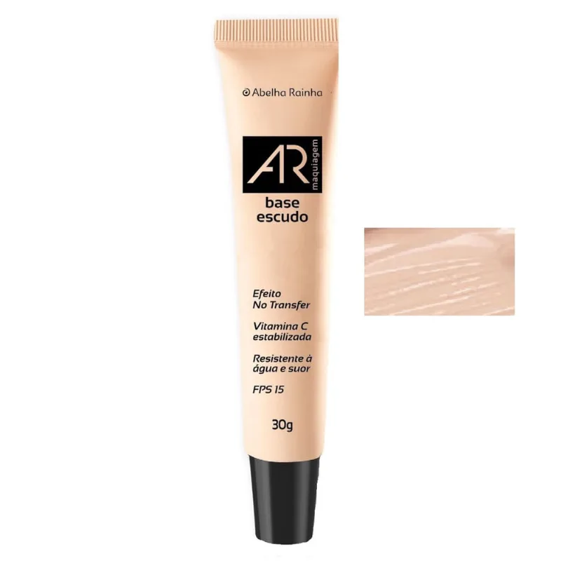 Base Escudo Líquida Com Vitamina C Rosado Claro fps 15 Ar Maquiagem Abelha Rainha 30g