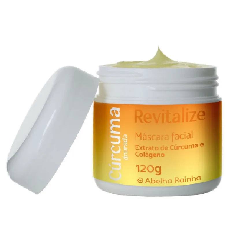 Máscara Facial Revitalize Extrato de Cúrcuma e Colágeno Cúrcuma Dourada Abelha Rainha 120g