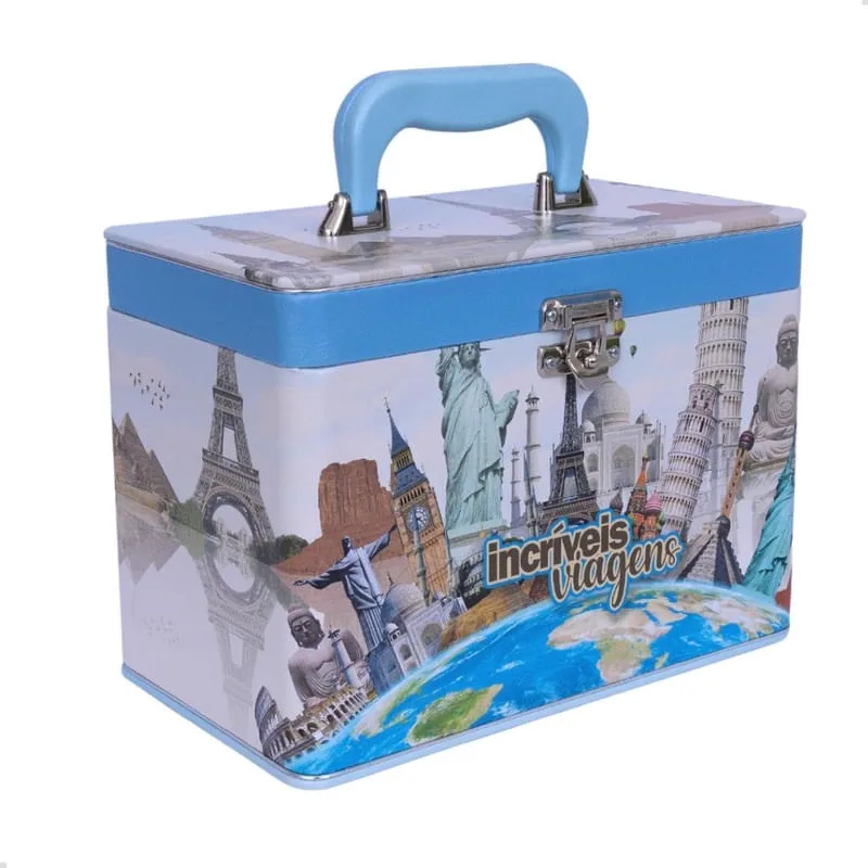 Maleta Box 240 fotos 15x21 com 4 Álbuns Fotográficos incríveis viagens Turismo Mundo Férias - Não Disponível - Papelaria
