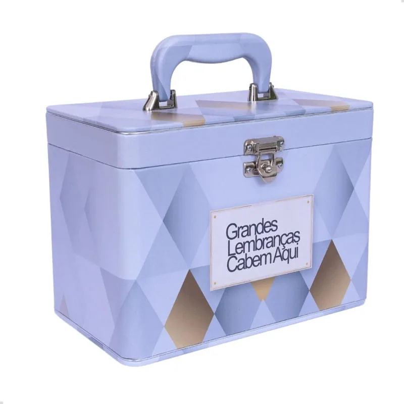 Maleta Box 240 fotos 15x21 com 4 Álbuns Fotográficos grandes lembranças Viagens Cinza Prata - Não Disponível - Papelaria