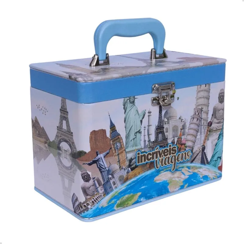 Maleta Box 10x15 600 fotos 6 Álbuns Fotográficos incríveis viagens Mundo Roteiro - Não Disponível - Papelaria