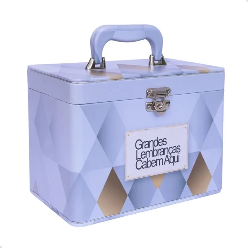 Maleta Box 10x15 600 fotos 6 Álbuns Fotográficos grandes lembranças Cinza Prata - Não Disponível - Papelaria