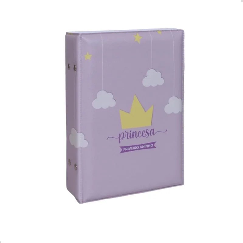 Álbum Fotográfico 160 Fotos 15x21 princesa coroa Bebê Infantil Coroa Mensal Newborn - Não Disponível - Papelaria