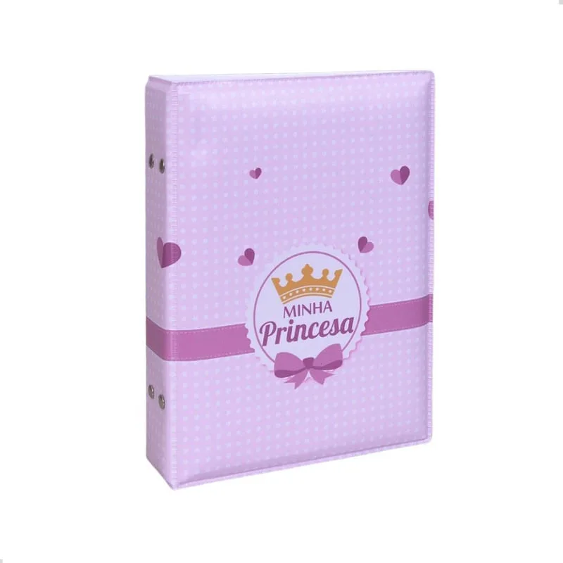Álbum Fotográfico 160 Fotos 15x21 minha princesa Bebê Infantil Coroa Mensal Newborn - Não Disponível - Papelaria