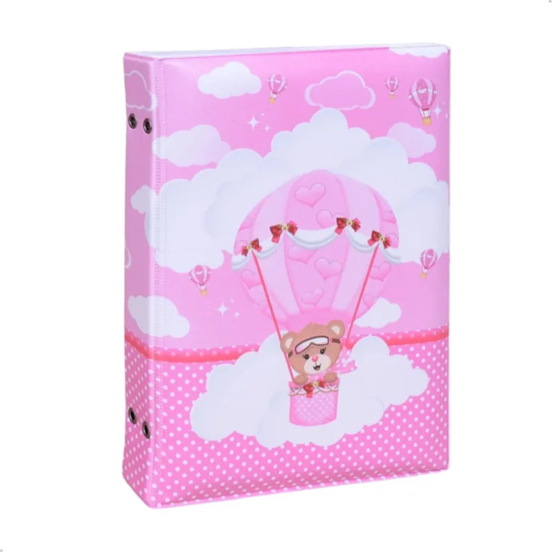 Álbum Fotográfico 15x21 para 100 Fotos ursa baloeira Bebê Infantil Balão Menina - Não Disponível - Papelaria