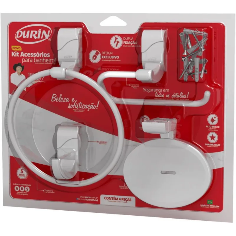Kit para Banheiro Sofisticato 4 Peças Durin