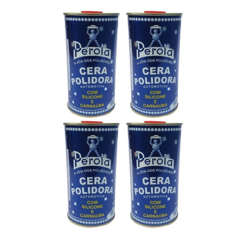 Kit 4 Ceras Polidora Automotiva Com Silicone Carnaúba 500Ml