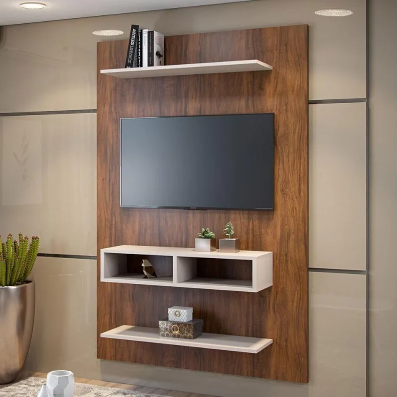 Painel Para Tv De Até 43 Viero Imbuia E Off White Imbuia - viero - Móveis