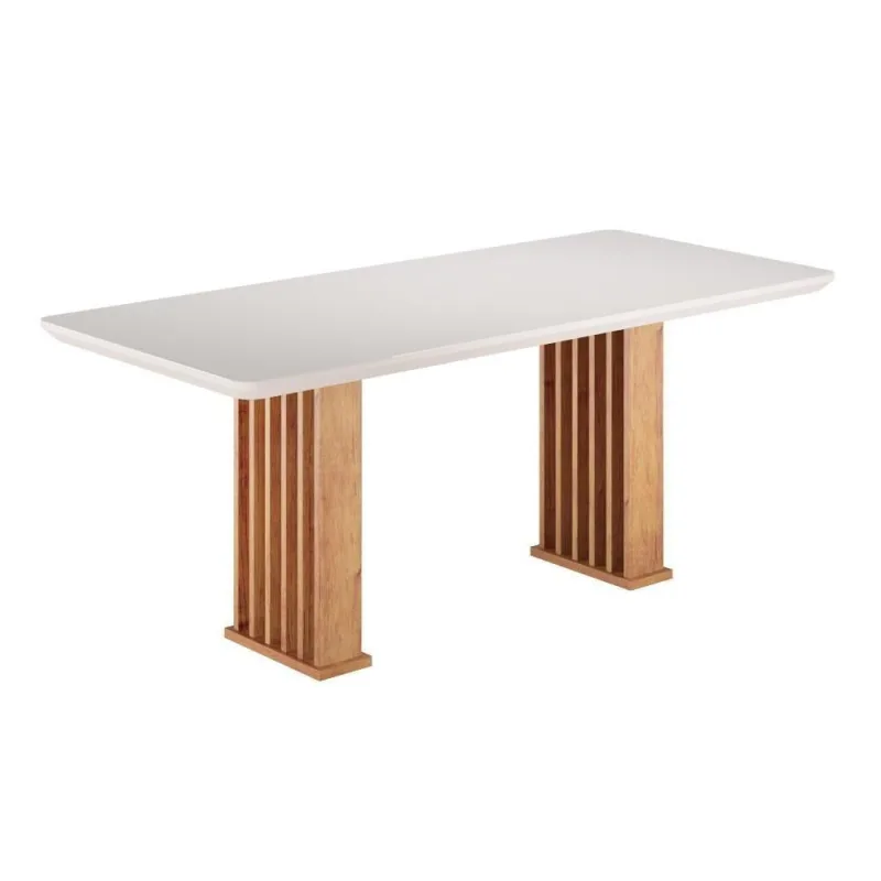Mesa de Jantar Munique 8 Lugares Retangular MDF Mel Viero Móveis - Viero Móveis - Agro