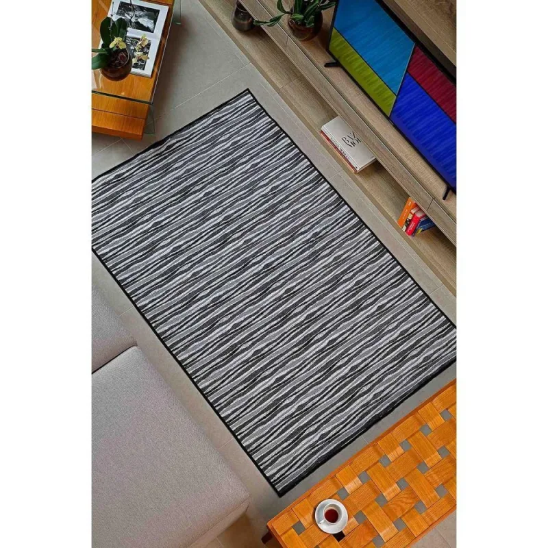 Tapete Sala Quarto Preto 1,40 X 2,00 Pratik - OASIS