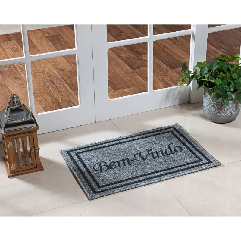 Tapete 40X60 Detroit Bem Vindo Cinza Oasis