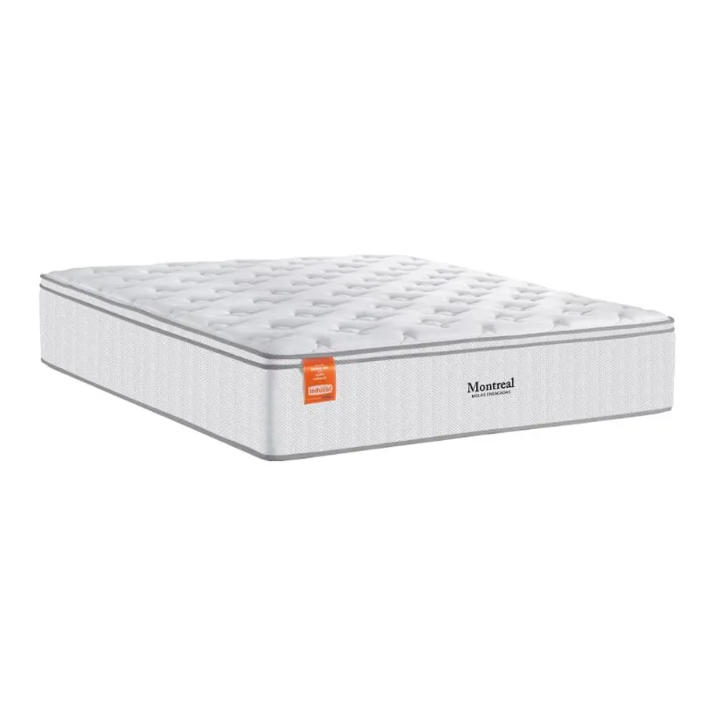 Colchão Queen Size Inducol Montreal com Europillow e Revestimento em Tecido Malha 28x158x198cm - Branco