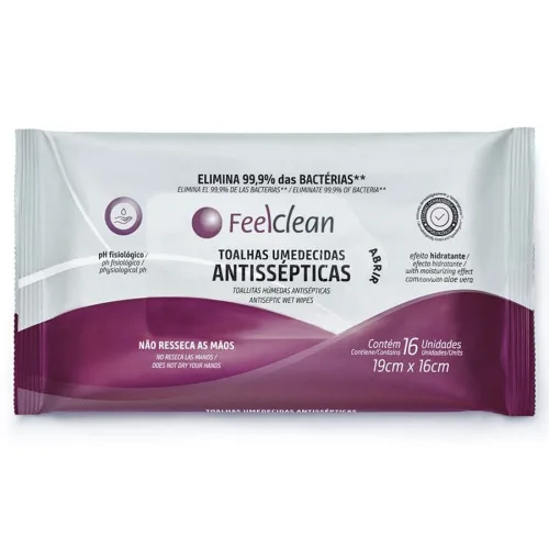 TOALHA UMEDECIDA ANTISSÉPTICA FEELCLEAN - FEELCLEAN