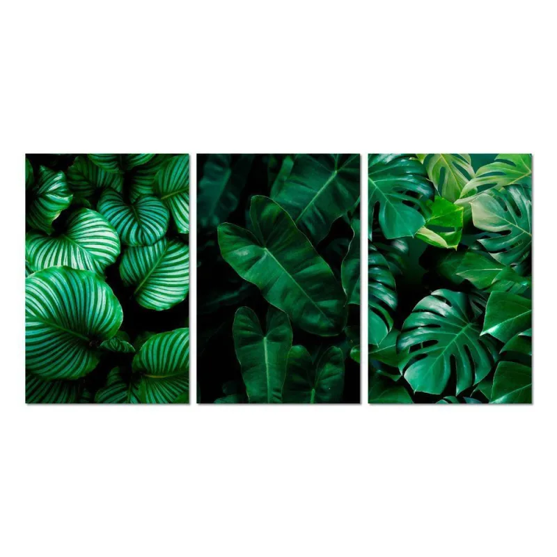 Kit 3 Placas Decorativas Folhas Verdes Jardim 20x30 Cm Mdf - OUTRAS - Agro