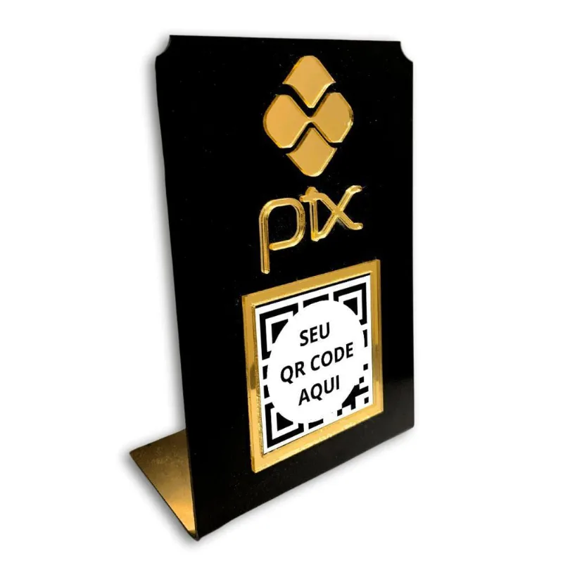 Display Placa Qrcode De Pagamento Pix Em Acrílico 10x15