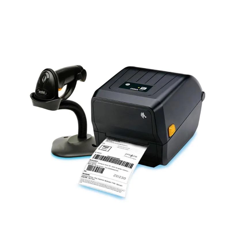 Kit Zebra Leitor LS2208 Pedestal + Impressora ZD230 Ethernet