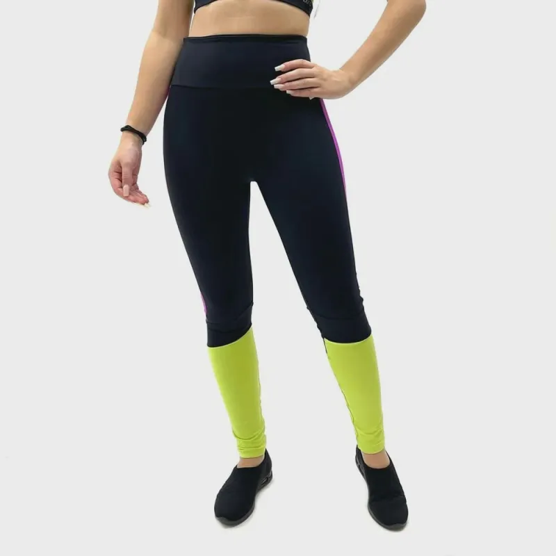 Calça iduna legging feminina bicolor - Não Disponível - Moda
