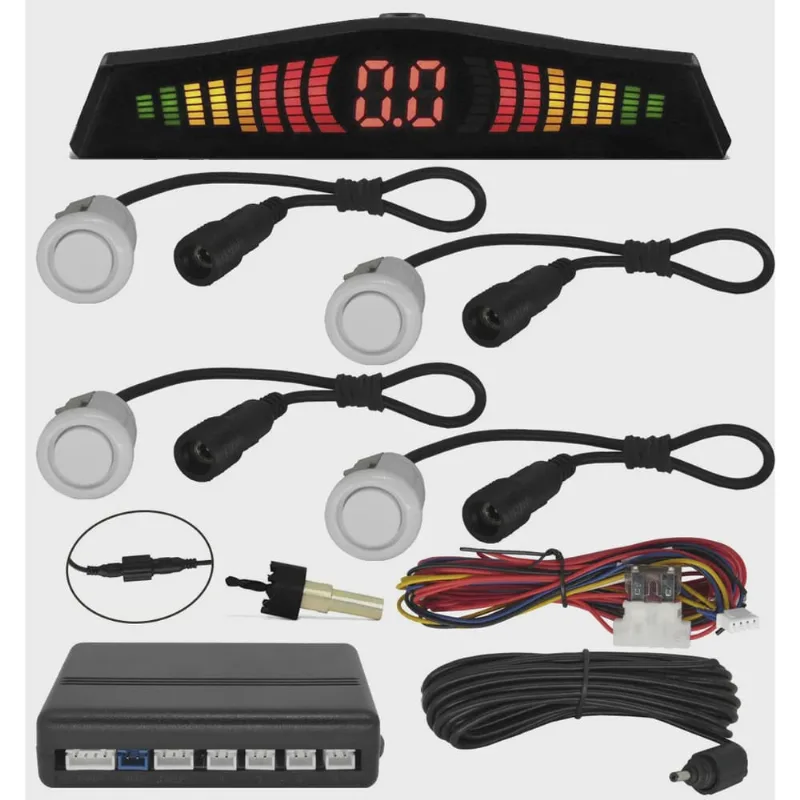 Kit Sensor Estacionamento Frontal orbe 4 Pontos Branco Dianteiro