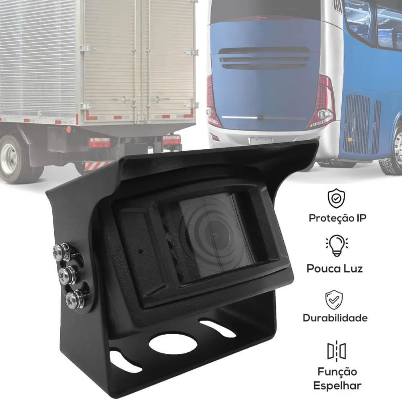 Câmera Ré Orbe 12V Ou 24V Visão Noturna B168 Caminhão Ônibus