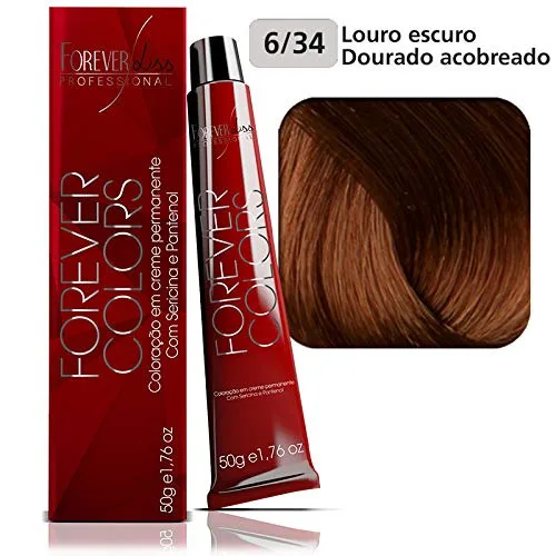 Tintura Forever Colors Louro Esc Dour Acob 6.34 50g - FOREVER LISS - Higiene E Beleza