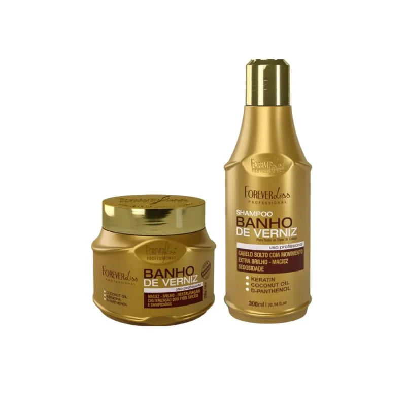 Kit Forever Liss Banho de Verniz Especial Shamp+Máscara - Forever Liss - Máscara