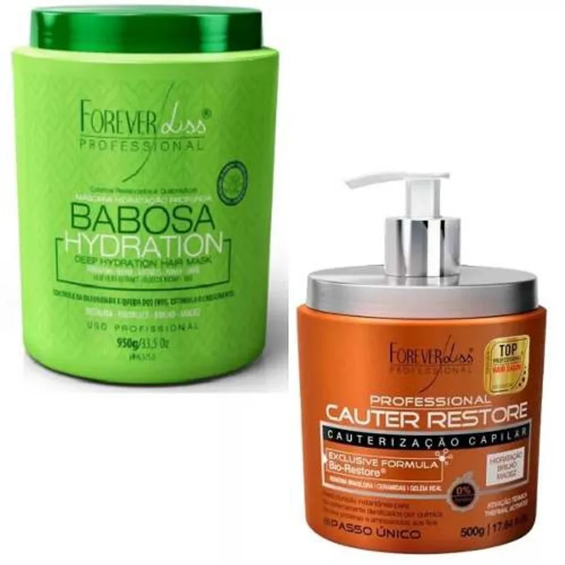 Kit Babosa 950g + Cauter Restore 500g Forever Liss