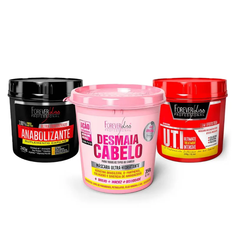 Kit Cronograma Capilar Forever Liss com Desmaia Cabelo