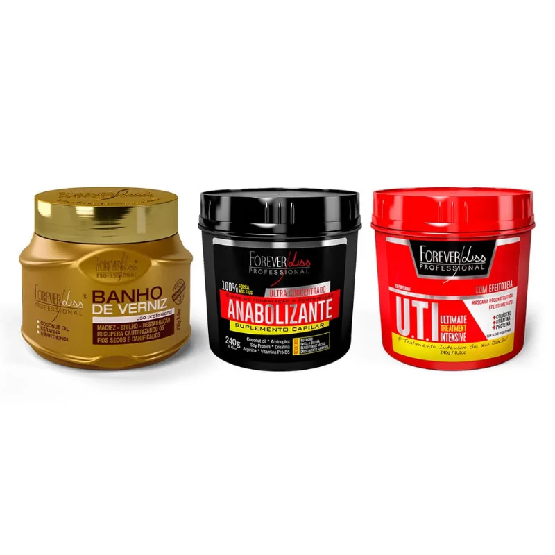 Kit Cronograma Capilar Forever Liss com Banho de Verniz