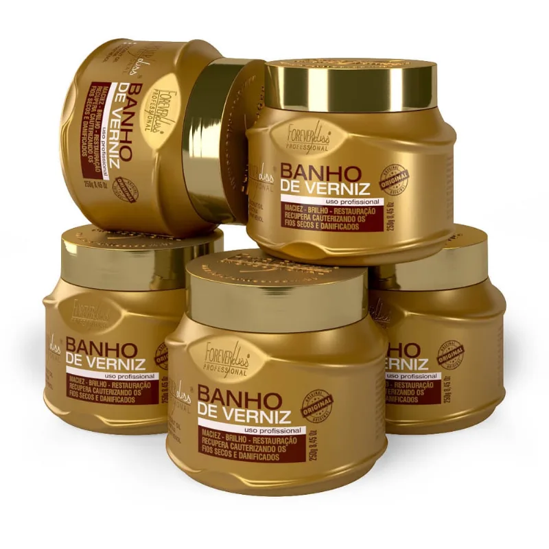 Combo Com 5 Máscaras Banho De Verniz Forever Liss 250G