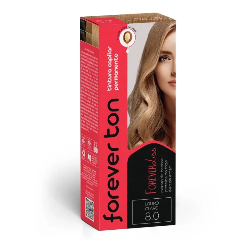 Tinta De Cabelo Loiro Claro 8.0 Forever Ton - Forever Liss - Dermo E Beleza