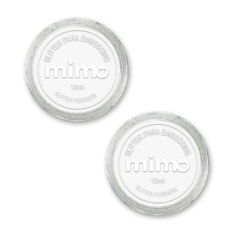 Pó de Embossing Glitter Branco Mimo - 2 Unidades