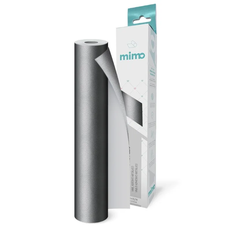 Adesivo Vinil Metálico Prata Mimo - 30 Cm X 2,5 M