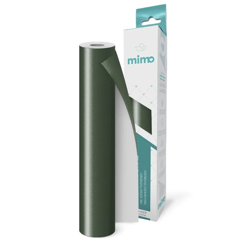 Adesivo Vinil Texturizado Verde Oliva Mimo - 30 Cm X 2,5 M