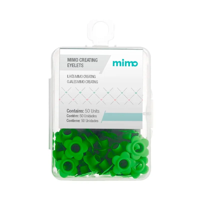 Ilhós Mimo Creating - Flor - Verde Abacate - 4,5 Mm - 50 Unids - Não Informado - Papelaria