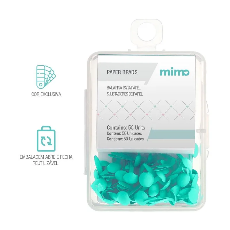 Bailarina para Papel - 6,5 mm - Verde Menta - Mimo - 50 Unids