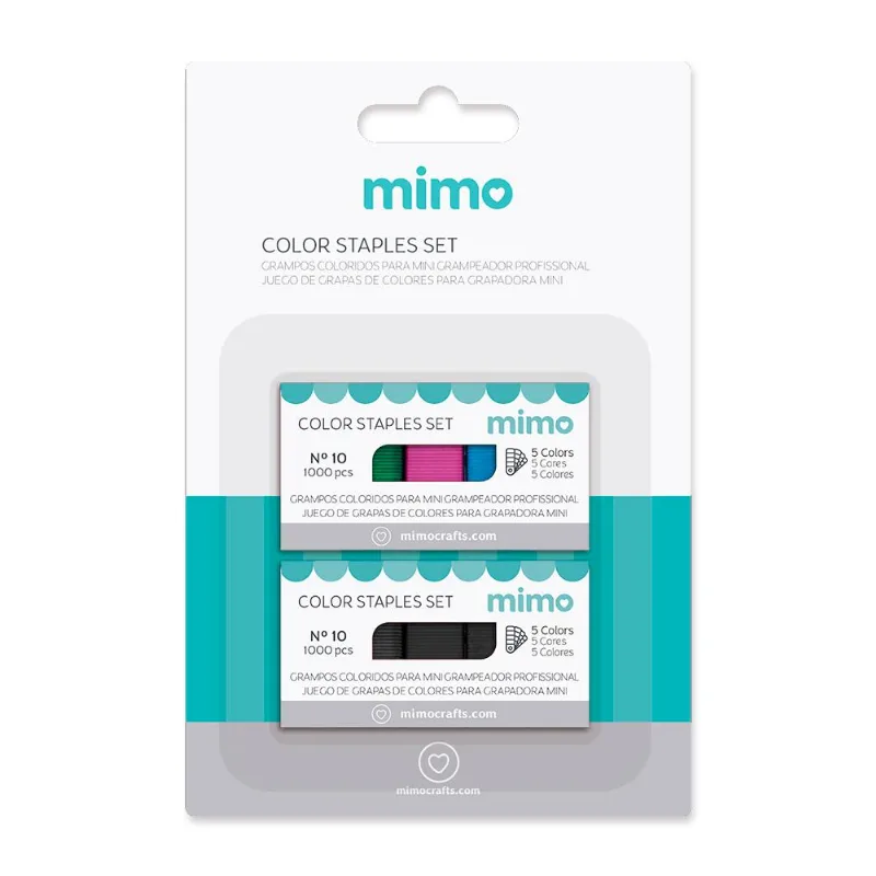 Grampos Coloridos Para Mini Grampeador Profissional - N 10 - Mimo - 2000 Unids