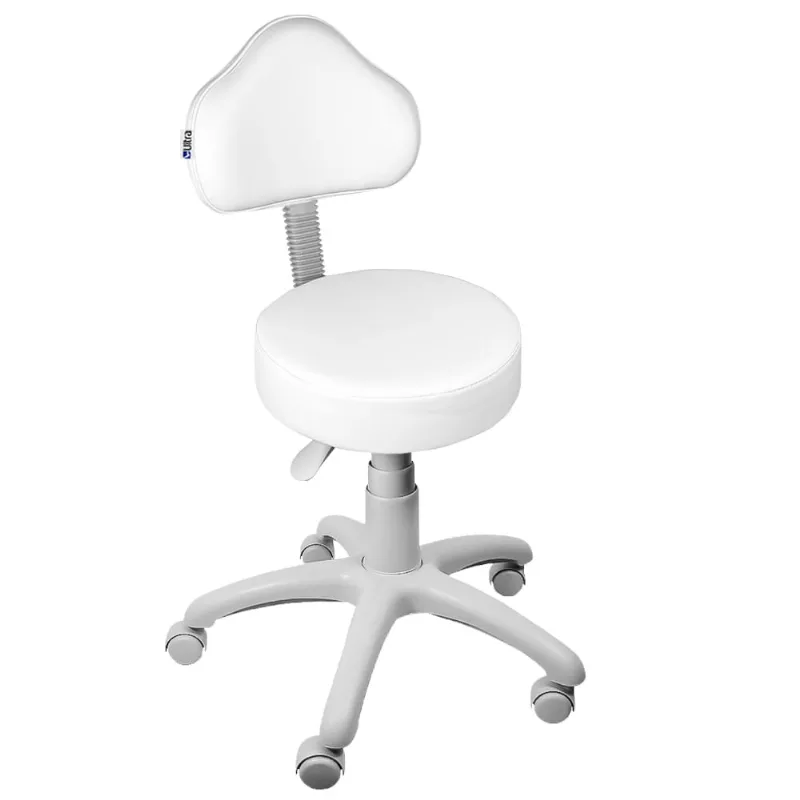 Cadeira Mocho Branco Base Cinza - ultra Móveis