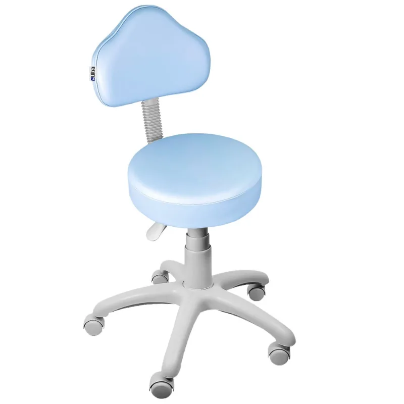 Cadeira Mocho Azul Claro Base Cinza - ultra Móveis