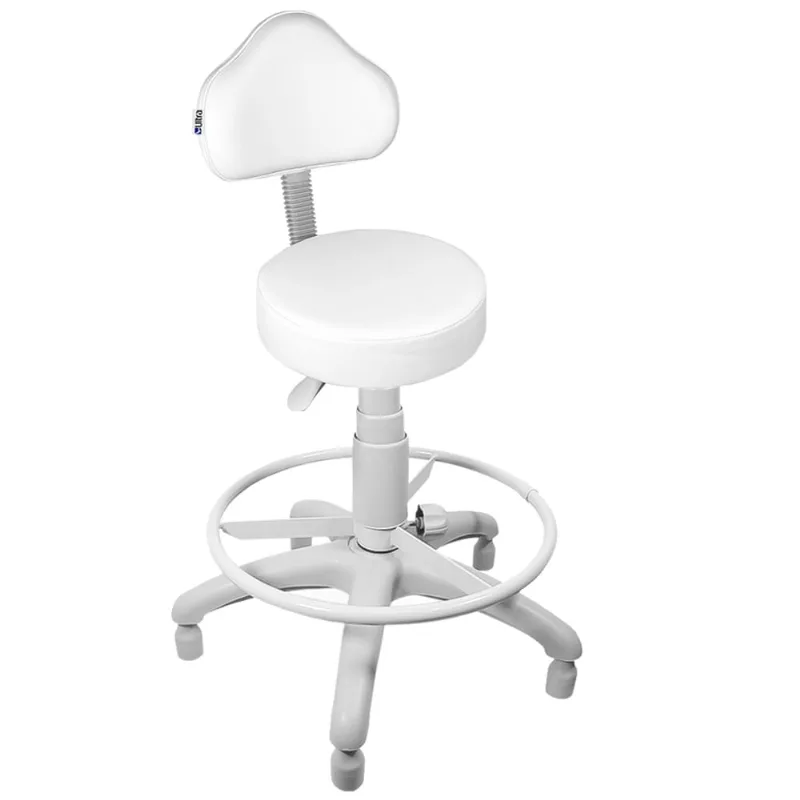 Cadeira Mocho Branco Base Cinza Caixa Com Aro Com Sapata - ultra Móveis