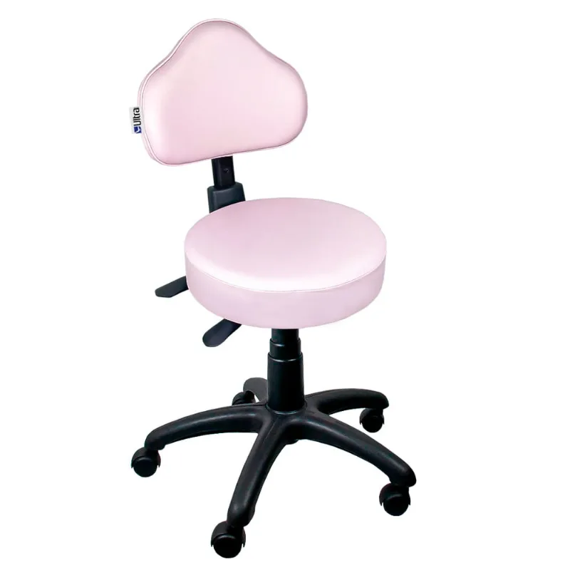 Cadeira Mocho Rosa Claro Ergonômico - ultra Móveis