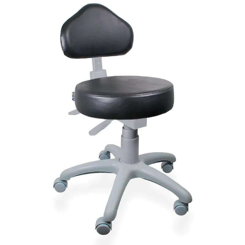 Cadeira Mocho Preto Ergonômico Base Cinza - ultra Móveis