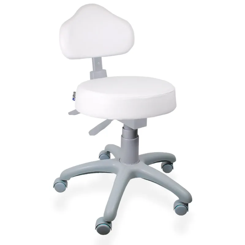 Cadeira Mocho Branco Ergonômico Base Cinza - Ultra Móveis