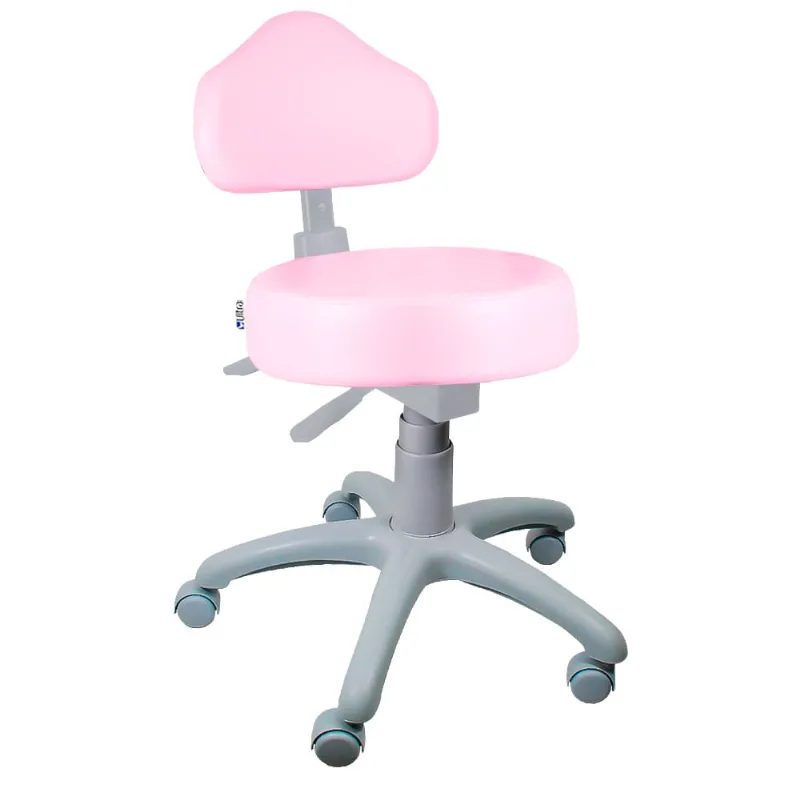 Cadeira Mocho Rosa Claro Ergonômico Base Cinza - ultra Móveis