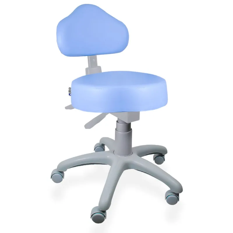 Cadeira Mocho Azul Claro Ergonômico Base Cinza - ultra Móveis